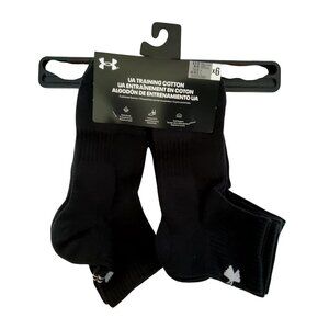 Under Armour Mens Training Cotton Socks Black Six pairs included Size Large